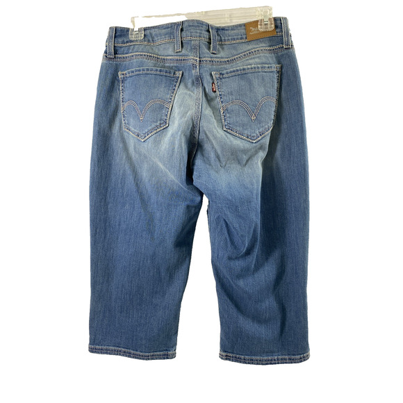 Levis 529 Capri Jeans Womens Size 10 Medium Wash Denim Stretch NWT - Picture 2 of 13